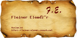 Fleiner Elemér névjegykártya