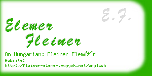 elemer fleiner business card